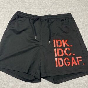 Manfinity Shorts Mens Extra Large Black IDK IDC IDGAF Athleisure Y2K Street‎ XL